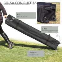 Outsunny Carpa Plegable 3x3 m con Altura Ajustable Cenador de Jardín con 4 Paredes Extraíbles de Tela Oxford 4 Ventanas y Bolsa de Transporte Impermeable Gazebo para Exterior Terraza Camping Blanco(m-6)