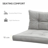 Outsunny 2-Piece Seat Cushions Back Pillows Replacement, Patio Chair Cushions Set for Indoor Outdoor, Light Grey(m-5)