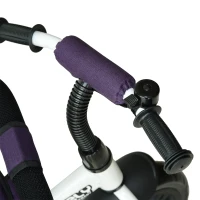 HOMCOM Tricycle Enfant évolutif Pare-Soleil Pliable Canne télescopique Amovible 92 x 51 x 110 cm Acier Violet Blanc(m-8)