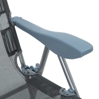 Outsunny Set 2 Sdraio da Giardino Pieghevoli con Schienale Regolabile a 5 Livelli e Poggiapiedi, Grigio(m-9)