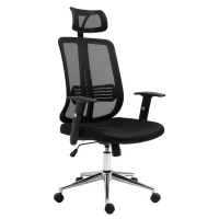 Vinsetto Chaise de Bureau Ergonomique Fauteuil de Bureau Grand Confort hauteur réglable Tissu Maille Polyester Noir(m-10)