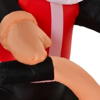 HOMCOM Weihnachtsdeko Aufblasbarer Weihnachtsmann Outdoor-Weihnachtsdekoration, inkl. Gebläse, 1,65 m, Rot + Weiß + Schwarz(m-9)