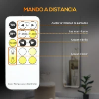 HOMCOM Espejo de Pie de Pared y Suelo con Luz LED y Mando a Distancia con Brillo Ajustable 40x37x157,5 cm Plata y Negro(m-7)