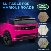 AIYAPLAY Licensed Land Rover Discovery Sport, 12V Kids Ride on Car w/ Remote Control, Lights, Music, Horn, for 3-6 Years, Pink(m-8)