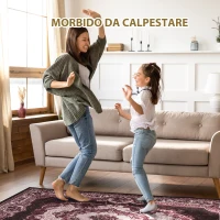 HOMCOM Tappeto Moderno Persiano in Poliestere per Interni, 200x140 cm, Rosso Ocra(m-4)