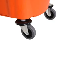 HOMCOM Secchio per Mocio Professionale 36L, Carrello Lavapavimenti con Strizzatore Manuale e 2 Secchi, Arancione e Nero(m-8)