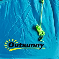 Outsunny Campingzelt Trekkingzelt Zelt, wetterbeständig, 2 Räume,  475 x 264  cm Breite x 172, Blau(m-9)