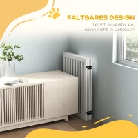 PawHut Haustiergitter, Treppenschutzgitter, Schutzgitter, 4 Teile, faltbar,  Weiß(m-4)