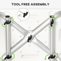 HOMCOM Shower Stool with Backrest, Height Adjustable Shower Chair with Anti-slip Foot Pads, Shower Head Holder, Green(m-6)