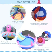 Outsunny Castillo Inflable Infantil con Tobogán Cama de Salto Piscina Inflador y Bolsa de Transporte 360x175x180 cm Multicolor(m-7)