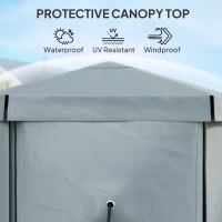 Outsunny 3 x 3(m) Hexagon Pop Up Gazebo with 5 Sides and Carry Bag, Waterproof, UV Resistant Party Tent Instant Event Shelter with Netting for Garden, Patio, Light Grey(m-6)