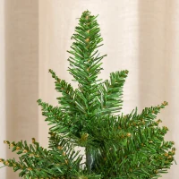 HOMCOM Mini Weihnachtsbaum mit künstlichem Schnee, 60 cm hoch, mit Zementständer, Mehrfarbig(m-8)