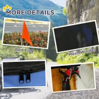 PawHut Folding Dog Bike Trailer Pet Cart Carrier for Bicycle Travel in Steel Frame with Hitch Coupler - Blue & Grey(m-8)