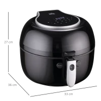 HOMCOM 7L Family Size Digital Air Fryer Oven with Air Fry, Roast, Broil, Bake, Dehydrate, 8 Presets, Rapid Air Circulation, Timer, Preheat, Non-stick Basket, Inner Light for Oil Free & Low Fat, 1500W(m-3)