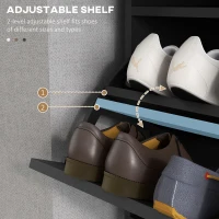 HOMCOM Three Drawer Slim Shoe Storage Cabinet, 12 Shoe Pairs - Black(m-5)