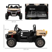 HOMCOM 12V 2 Seater Kids Electric Ride-On Car with Electric Bucket, Remote Control - Yellow(m-3)
