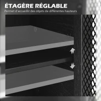 HOMCOM Buffet bas meuble de rangement 4 portes avec étagères réglables et 2 tiroirs style industriel 150 x 40 x 85 cm noir(m-5)