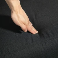 HOMCOM Poltrona Relax Imbottita con Schienale Reclinabile 135° e Poggiapiedi Estraibile, in Lino Nero, 69x87x100.5cm(m-10)