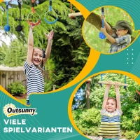 Outsunny Ninja Kletterset, Slackline, 30-teilig, 10 m Seil, für Kinder 3-6 Jahren(m-5)