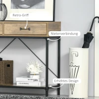 HOMCOM Konsolentisch Flurtisch mit Ablage und 2 Schubladen, 100 x 35 x 76,5 cm Beistelltisch Sofatisch Ausstellungstisch für Kleinen Raum, Eingang, Flur, Wohnzimmer Braun+Schwarz(m-7)