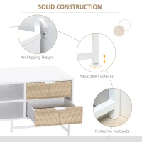 HOMCOM TV Stand, Modern TV Cabinet with Storage Shelves and Drawers for 32-47" TVs for Living Room, Bedroom, White(m-6)