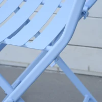 Outsunny Bistroset für 2 Personen Balkonmöbel Set patio Hof Garten Hellblau(m-9)