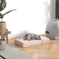 PawHut Escalera para Mascotas de 2 Peldaños 2 en 1 Cama de Perros Gatos Tapizada en PU Desenfundable y Lavable con Cremallera 45x39x20 cm Beige(m-9)