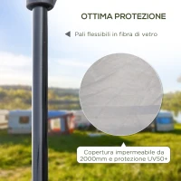 Outsunny Tenda da campeggio da 2-3 persone con Veranda, 210x210x150cm, grigia e bianca(m-6)