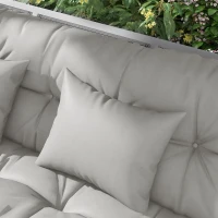 Outsunny Back and Seat Cushion Replacement with 2 Pillows, Patio Chair Cushions Set with Ties, Light Grey(m-8)