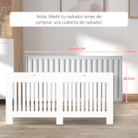 HOMCOM Cubreradiador de MDF Cubierta para Radiador para Salón Dormitorio Pasillo 172x19x81 cm Blanco(m-7)