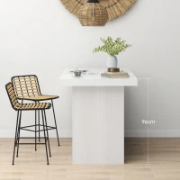 HOMCOM Lot de 2 tabourets de bar chaise haute design bohème Hauteur 66 cm avec repose-pieds acier noir assise en rotin PE(m-6)