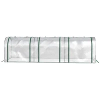 Outsunny PVC Tunnel Greenhouse Green Grow House Steel Frame for Garden Backyard with Zipper Doors 295x100x80 cm, Clear(m-10)