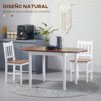 HOMCOM Mesa de Cocina Plegable de Madera Mesa de Comedor Extensible con Hojas Abatibles Carga 50 kg 140x70x75 cm Marrón(m-4)