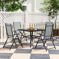 Outsunny Five-Piece Steel Frame Patio Set - Grey/Black(m-2)