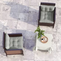 Outsunny 2-Piece Seat Cushions Back Pillows Replacement, Patio Chair Cushions Set for Indoor Outdoor, Light Grey(m-7)