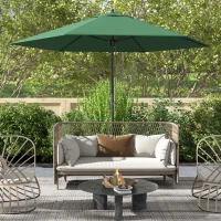 Outsunny 2.8m Garden Parasol Umbrella, Round Outdoor Market Table Umbrella Sun Shade Canopy, Green(m-2)