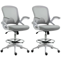 Vinsetto Lot de 2 fauteuils de bureau chaise de bureau assise haute réglable dim. 64L x 60l x 106-126H cm pivotant 360° maille(m-1)