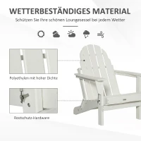 Outsunny Gartenstuhl, Klappstuhl, ergonomisches Design, wetterfest, Kunststoff, weiß, 75 x 87 x 93 cm(m-6)