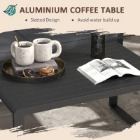 Outsunny Four-Piece Aluminium Garden Dining Set, with Cushions(m-4)
