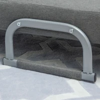 HOMCOM Fauteuil chauffeuse canapé-lit Convertible inclinable 1 Place Grand Confort Coussin lombaires accoudoirs piètement métal Lin Gris Foncé(m-9)