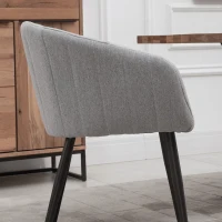 HOMCOM Set 2 Sedie Imbottite Moderne con Rivestimento in Tessuto per Soggiorno e Salotto, Grigio Chiaro(m-9)