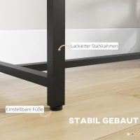 HOMCOM Bartisch Stehtisch Küchentresen, Industriedesign, 3 Regale, 120 x 40 x 105 cm; Schwarz + Braun(m-6)