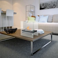 HOMCOM Biokamin Ethanol-Kamin Bio-Ethanol-Brenner 1,5L Brenndauer kein Rauch Edelstahl 47 x 20 x 40 cm(m-2)