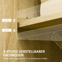 HOMCOM Kommode im Industrie-Design, Sideboard, Küchenschrank, 2 Regale, 2 Schränke, Schwarz + Natur(m-5)