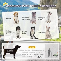 PawHut Remolque de Bicicleta para Perros 2 en 1 Carrito para Mascotas con Enganche Cubierta Enrollable Cinturón de Seguridad Bandera y Reflectores 130x64x97 cm Gris y Verde(m-5)