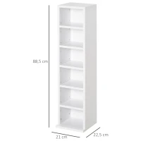 HOMCOM Lot de 2 étagères colonnes armoire de rangement CD-DVD 6 + 6 compartiments 21 x 22,5 x 88,5 cm capacité max. 204 CD blanc(m-3)