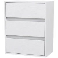 HOMCOM Cassettiera 3 Cassetti Moderna in Legno Bianco, 40x30x50.5 cm(m-10)