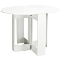 HOMCOM Mesa Plegable de Comedor Mesa de Cocina Plegable con 2 Alas Abatibles Mesa Plegable para 2-4 Personas 104x76x73,7 cm Blanco(m-10)