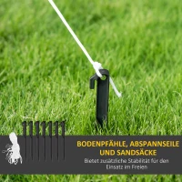 Outsunny 1,80 m Schneemann mit Zuckerstange & Geschenk, selbstaufblasbar, LEDs, wetterfest(m-7)