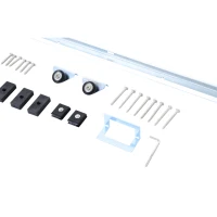 HOMCOM Herraje para Puerta Corredera 186 cm Kit de Accesorios para Puerta Corrediza de Madera con Riel de Metal(m-11)